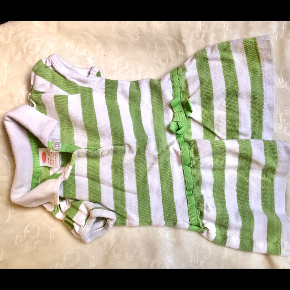 Green and White Strip Dress